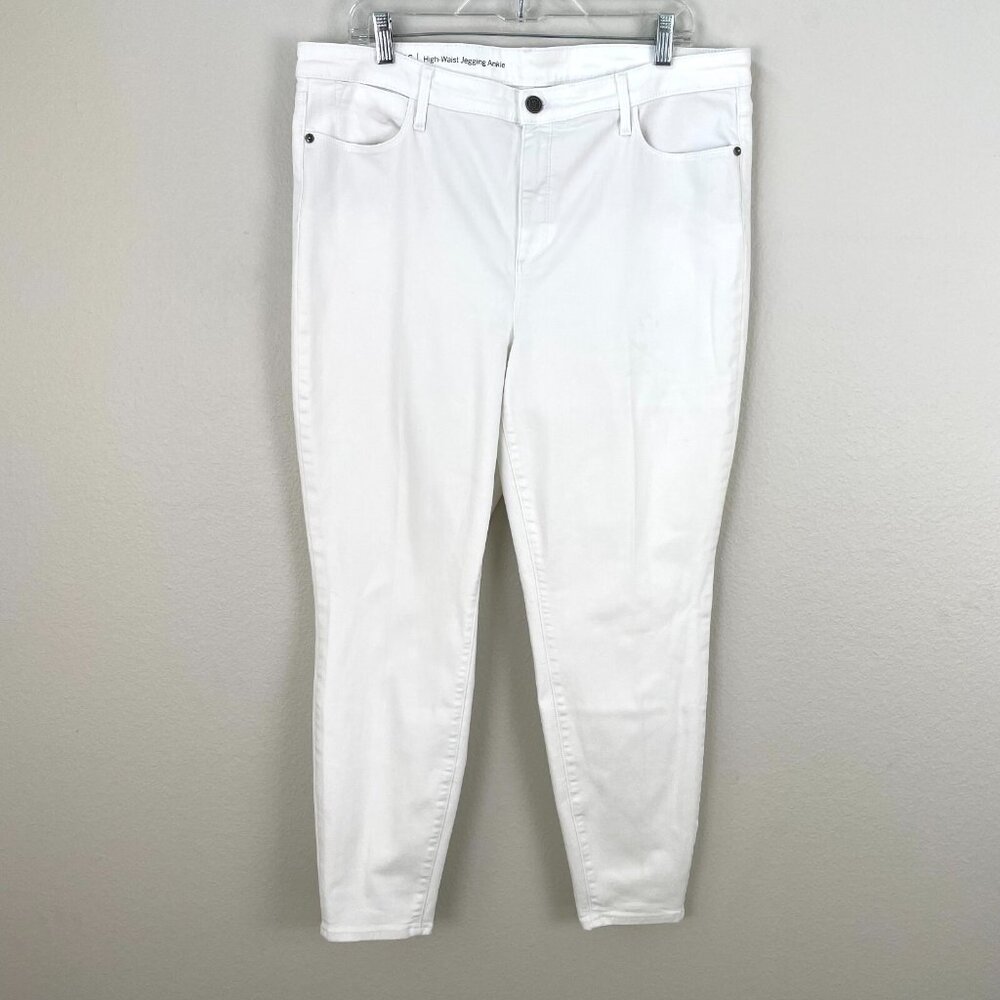 Talbots Woman Plus Size 16 White Flawless High Waist Jegging Ankle Jeans Stretch